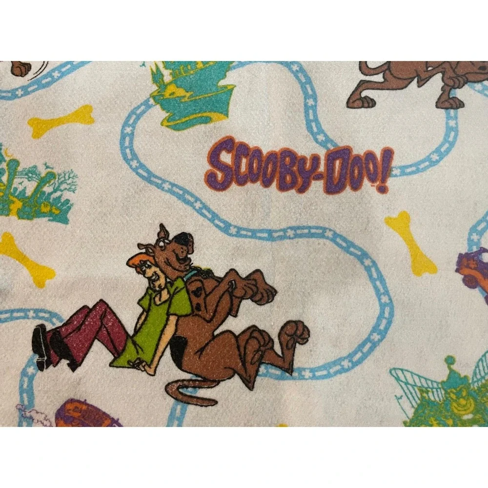Vintage 90s Scooby Doo Shaggy‎ Fleece Blanket Throw Mystery Machine Made in USA